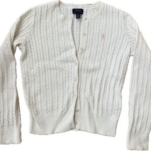 Vintage Polo by Ralph Lauren Women's Cream Cable Knit Cardigan